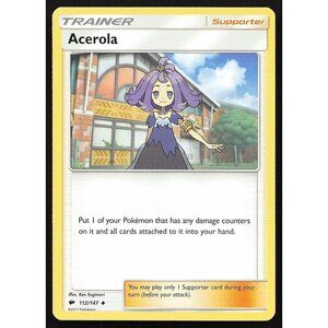 Pokemon TCG - Acerola - 112/147 - Burning Shadows - Moderately Played (Very Good